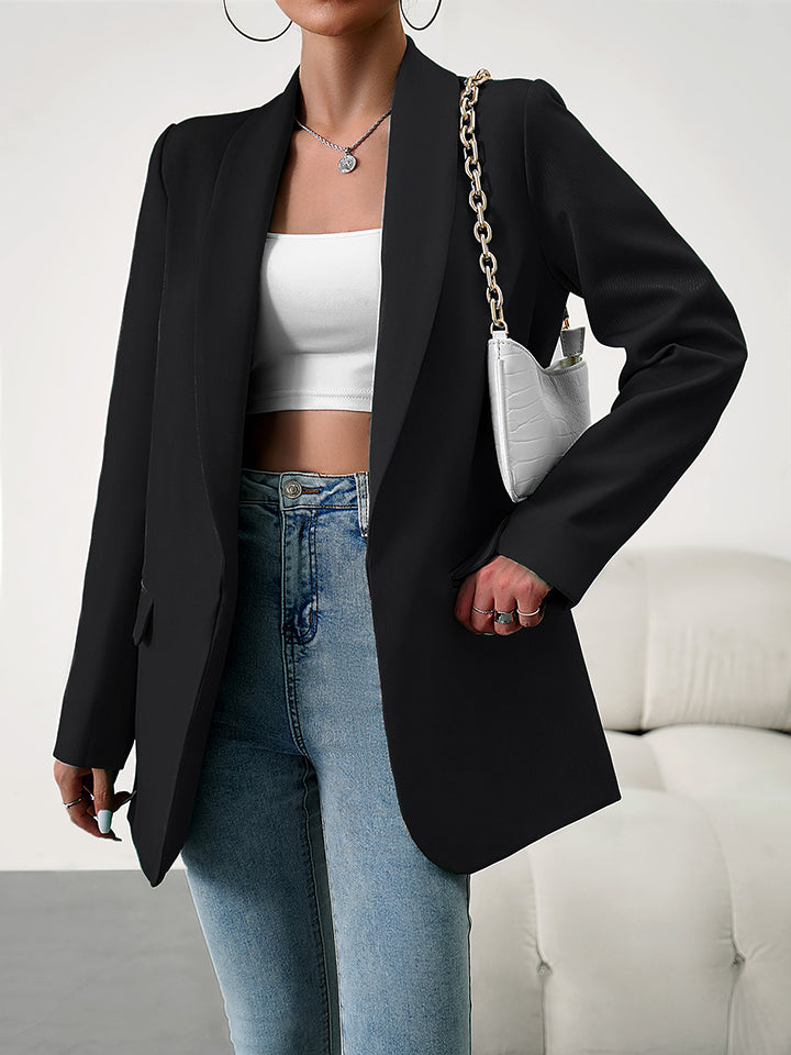 Lapel Collar Long Sleeve Blazer - Body By J'ne