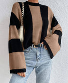 Crew Neck Waffle Drop Shoulder Knit Sweater - Body By J'ne