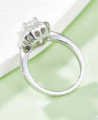 Adored 1 Carat Moissanite 925 Sterling Silver Side Stone Ring - Body By J'ne