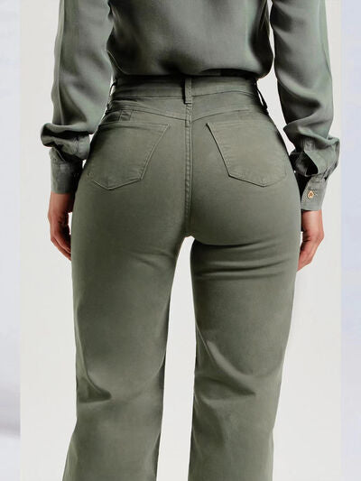 Buttoned Raw Hem Jeans with Pockets - Body By J'ne