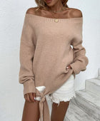 Ribbed Tied Off-Shoulder Sweater - Body By J'ne