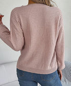 Cable-Knit Round Neck Long Sleeve Sweater - Body By J'ne