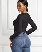 Round Neck Long Sleeve Bodysuit - Body By J'ne