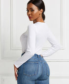 Round Neck Long Sleeve Bodysuit - Body By J'ne