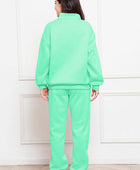 Half Zip Long Sleeve Sweatshirt and Pants Set - Body By J'ne