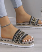 Geometric Weave Platform Sandals - Body By J'ne