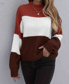 Color Block Dropped Shoulder Sweater - Body By J'ne