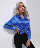 Collared Neck Buttoned Long Sleeve Shirt - Body By J'ne