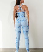 Printed Crisscross Wide Strap Jumpsuit - Body By J'ne