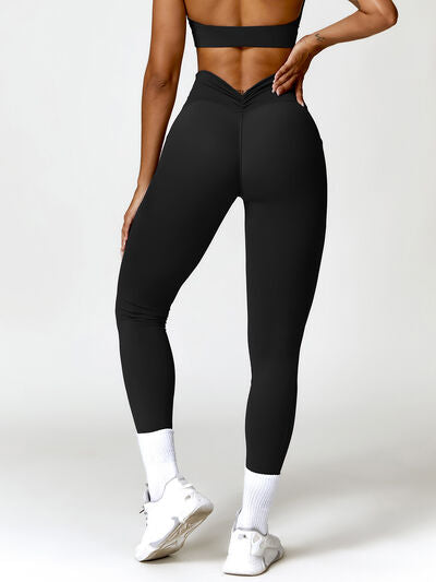 Ruched Pocketed High Waist Active Leggings - Body By J'ne