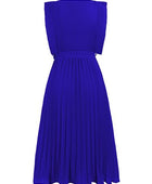 Tied Round Neck Pleated Midi Dress - Body By J'ne