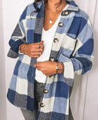 Plaid Pocketed Dropped Shoulder Button Up Jacket - Body By J'ne