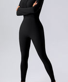 Half Zip Mock Neck Active Jumpsuit - Body By J'ne