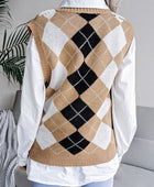 Plaid V-Neck Sweater Vest - Body By J'ne