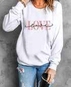 LOVE Round Neck Dropped Shoulder Sweatshirt - Body By J'ne