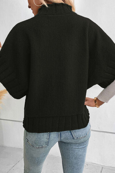 Mock Neck Short Sleeve Sweater - Body By J'ne