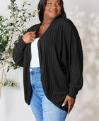 Full Size Ribbed Cocoon Cardigan - Body By J'ne