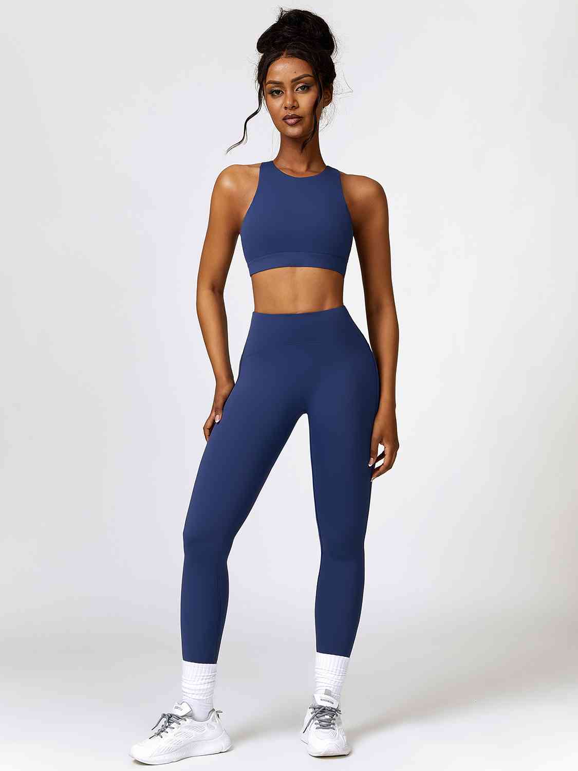 Cutout Cropped Sport Tank and Leggings Set - Body By J'ne