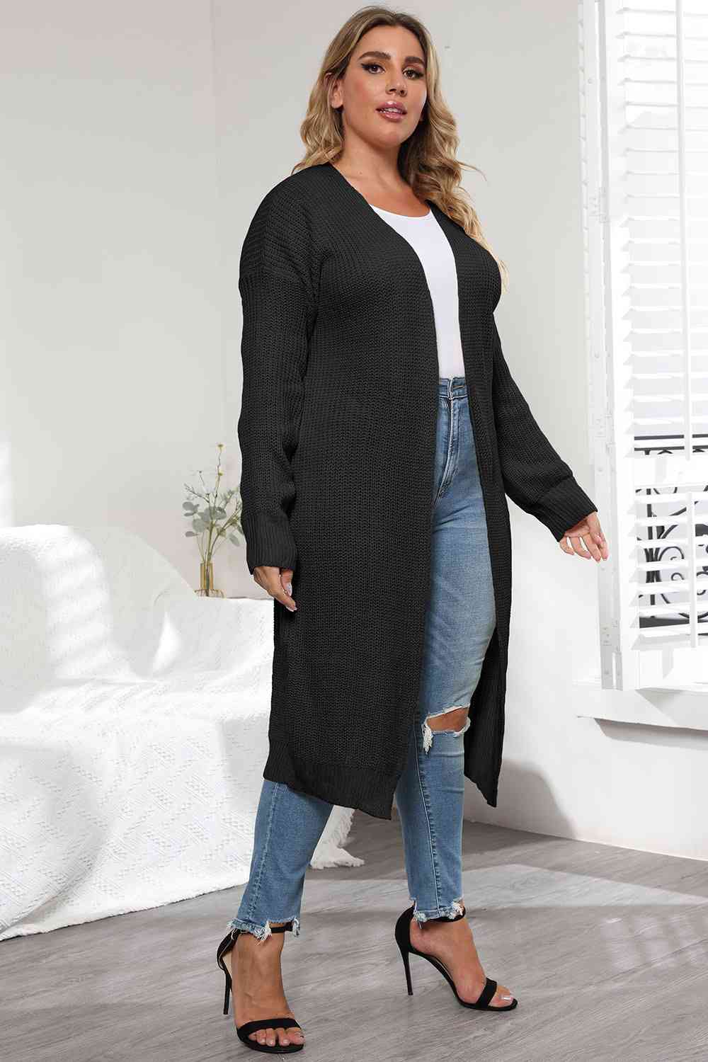 Plus Size Open Front Long Sleeve Cardigan - Body By J'ne