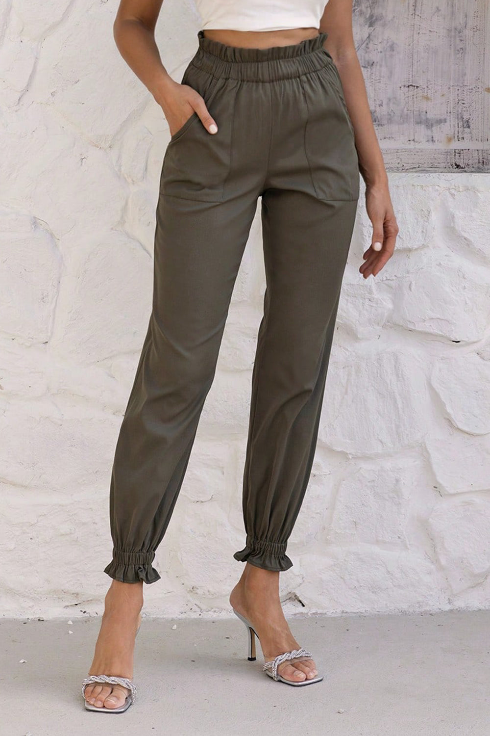 Paperbag Waist Pants with Pockets - Body By J'ne
