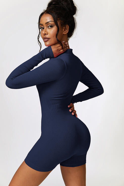 Half Zip Long Sleeve Active Romper - Body By J'ne