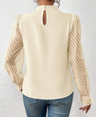 Mock Neck Flounce Sleeve Blouse - Body By J'ne