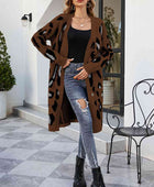 Leopard Open Front Cardigan with Pockets - Body By J'ne