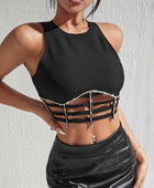 Rhinestone Decor Crop Top - Body By J'ne