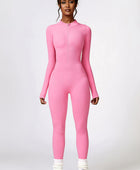 Half Zip Long Sleeve Active Jumpsuit - Body By J'ne