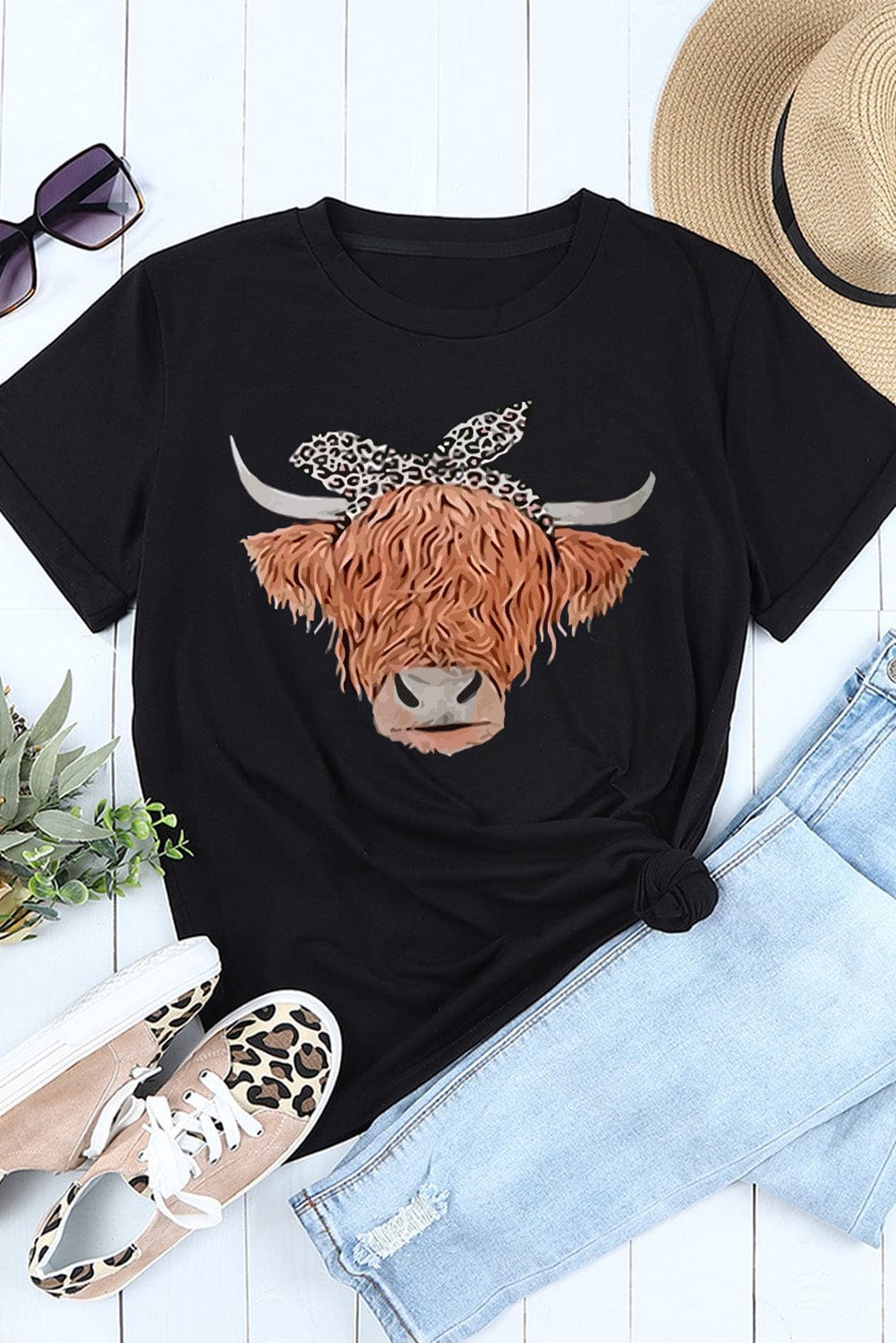 Animal Graphic Round Neck T-Shirt - Body By J'ne