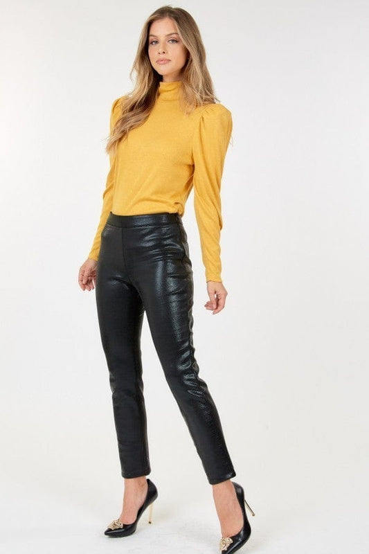 Animal Skin Vinyl Ankle Pants - Body By J'ne