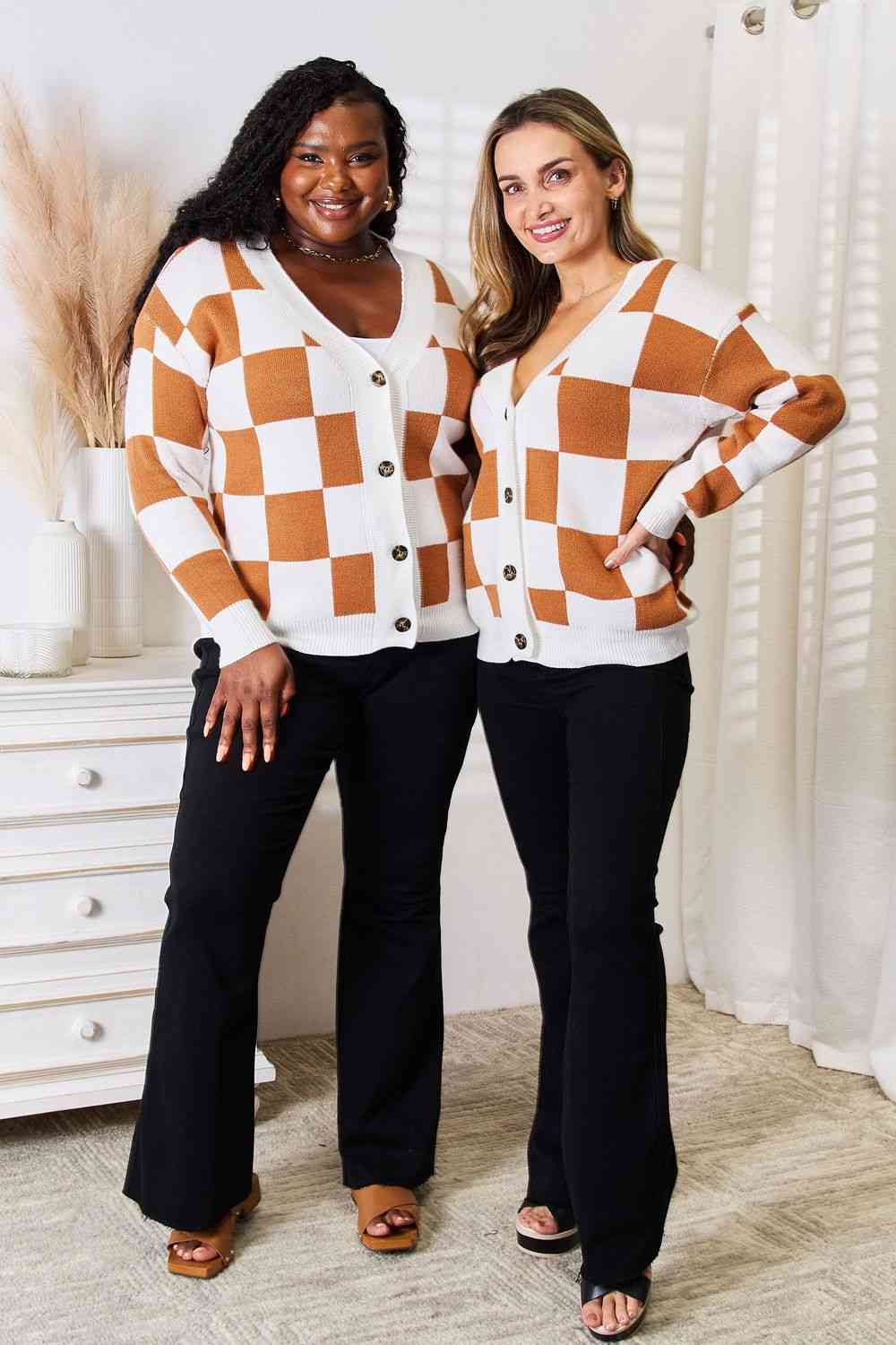 Button-Up V-Neck Dropped Shoulder Cardigan - Body By J'ne
