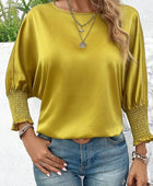 Round Neck Batwing Sleeve Blouse - Body By J'ne