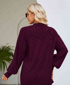 Open Front Ribbed Trim Cardigan - Body By J'ne