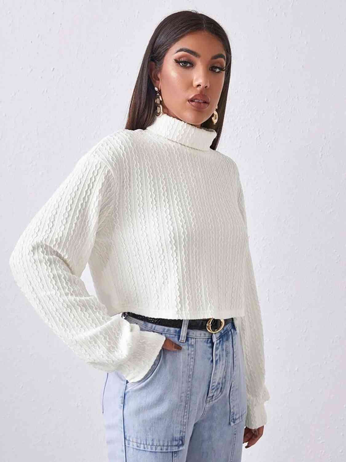 Turtleneck Long Sleeve Top - Body By J'ne