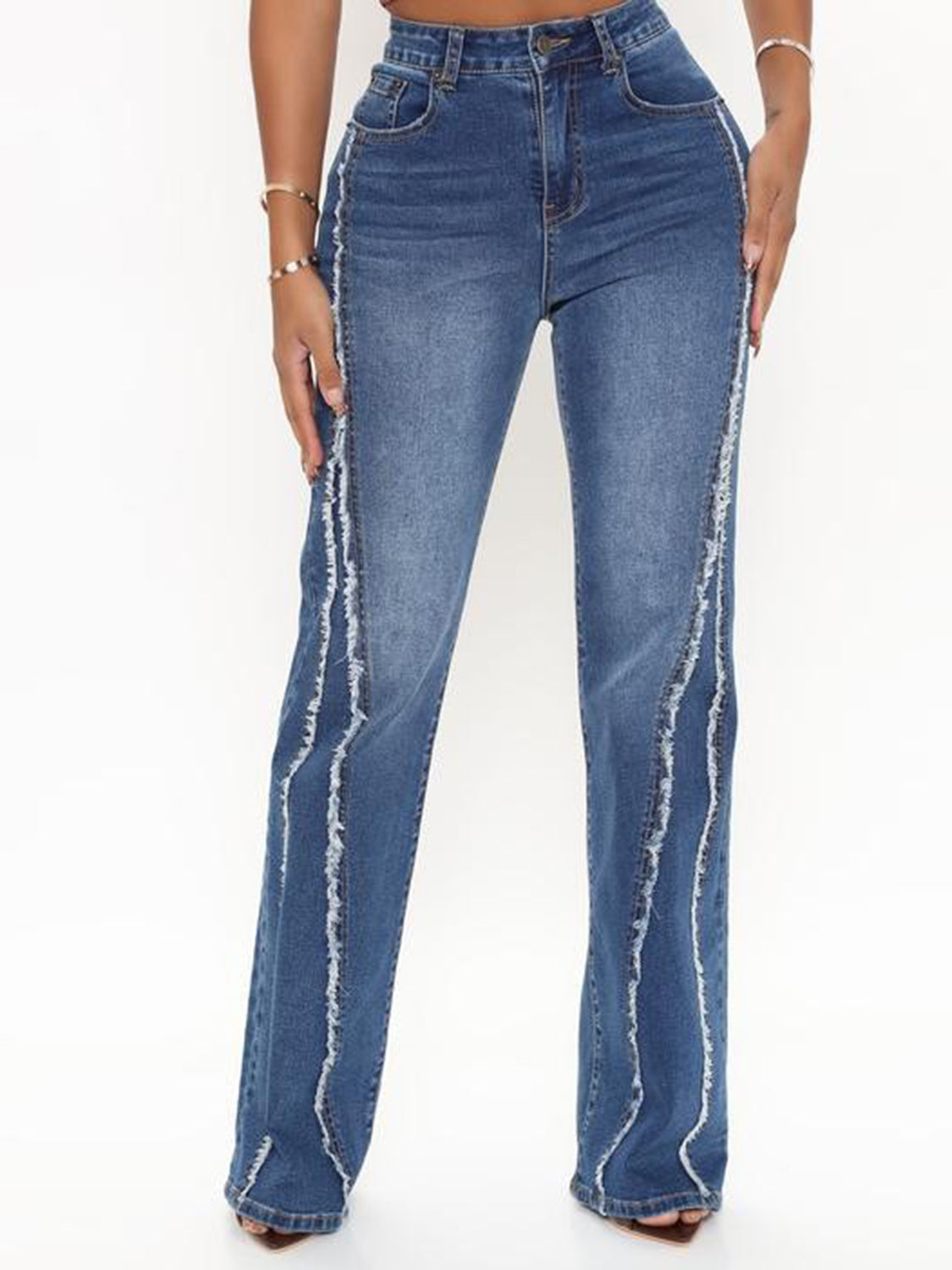 Raw Hem High Waist Jeans - Body By J'ne
