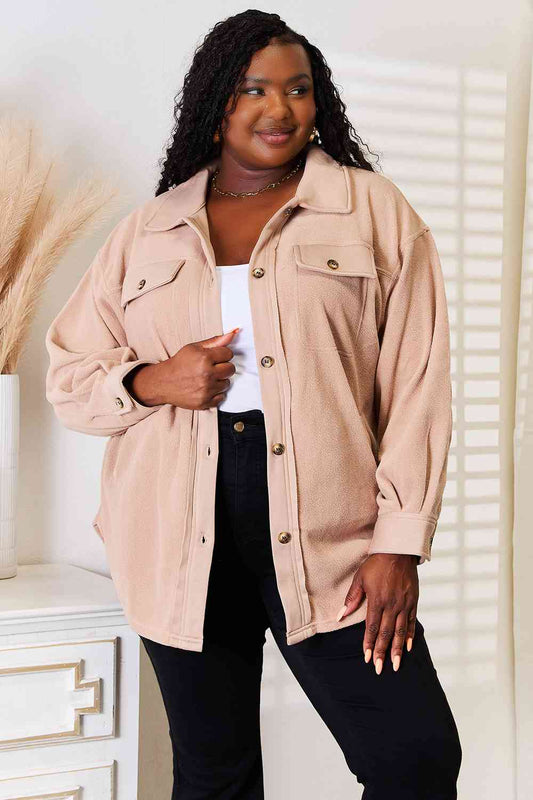 Cozy Girl Full Size Button Down Shacket - Body By J'ne