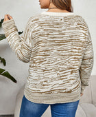 Plus Size Round Neck Long Sleeve Sweater - Body By J'ne