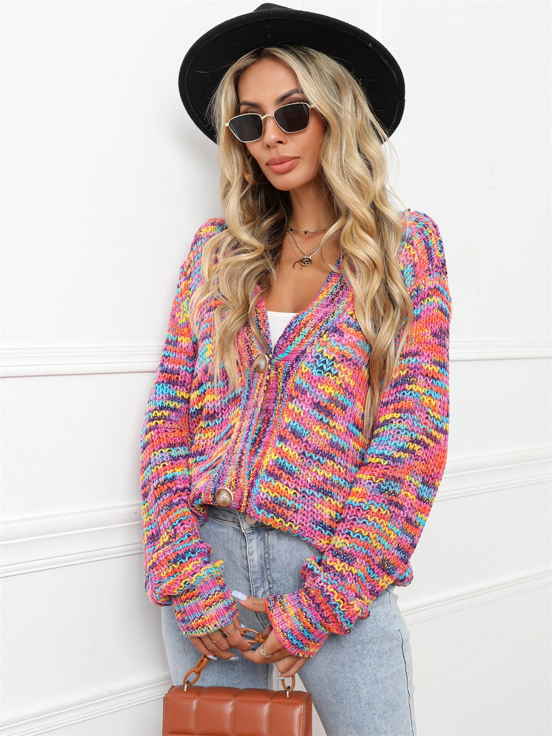 Button Up Dropped Shoulder Cardigan - Body By J'ne