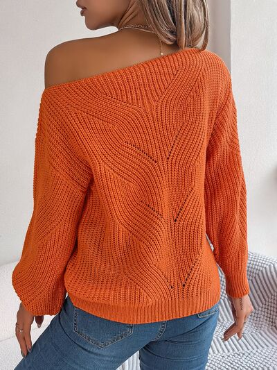 Openwork Long Sleeve Sweater - Body By J'ne