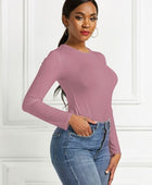 Round Neck Long Sleeve Bodysuit - Body By J'ne