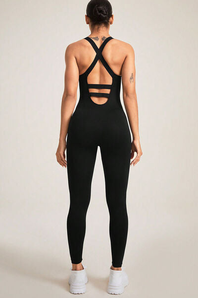 Crisscross Wide Strap Jumpsuit - Body By J'ne