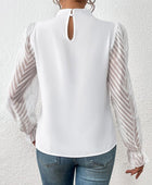 Mock Neck Flounce Sleeve Blouse - Body By J'ne