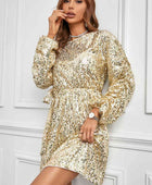 Sequin Long Sleeve Mini Dress - Body By J'ne