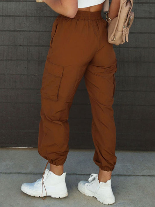 High Waist Drawstring Pants with Pockets - Body By J'ne