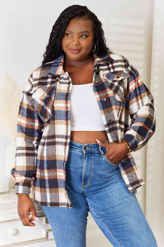 Grateful Plaid Button Front Shirt Jacket - Body By J'ne