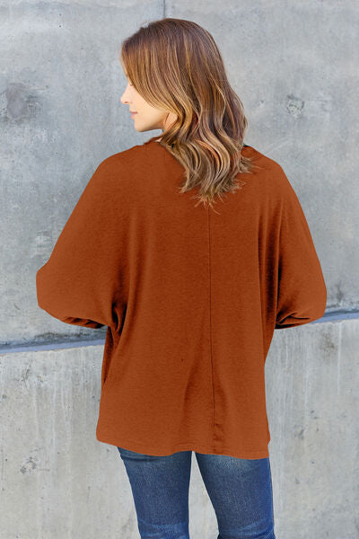 Full Size Round Neck Long Sleeve T-Shirt - Body By J'ne