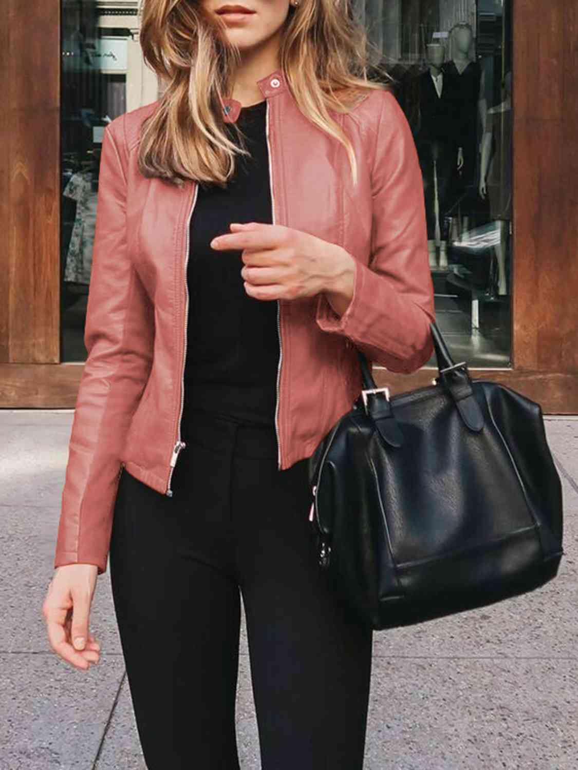 Spontaneous Mock Neck Zip Up Jacket - Body By J'ne