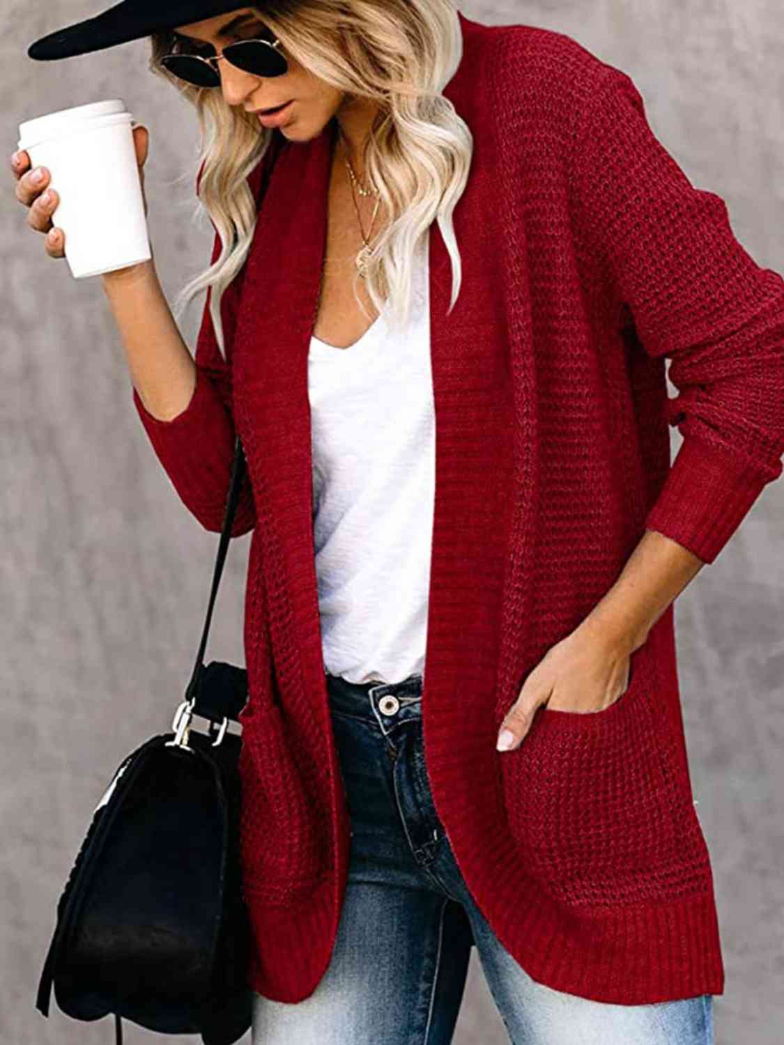 Open Front Long Sleeve Cardigan - Body By J'ne