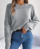 Round Neck Long Sleeve Sweater - Body By J'ne